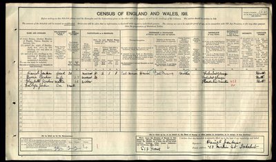 1911 Census return for the Jenkins household, 73 Miskin Street, Treherbert