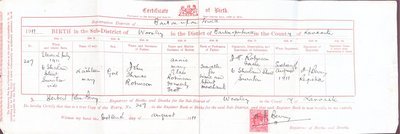 Birth of Kathleen Robinson