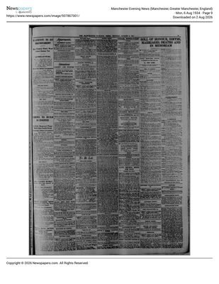 Manchester Evening News, 6 August 1934, Emlyn Jenkins Weds