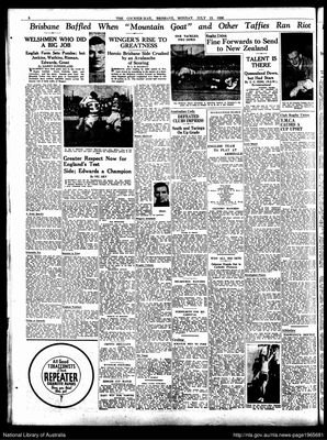 The Courier-Mail, 13 July 1936, reporting England's 35-13 win over Brisbane