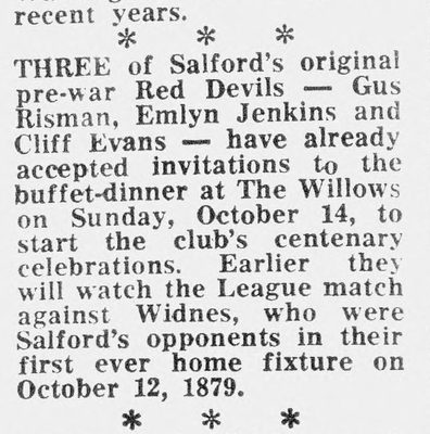 Back at The Willows for the centenary, 1979