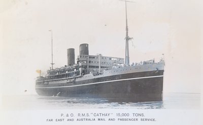 Postcard of the P&O R.M.S. Cathay, 15,000 tons